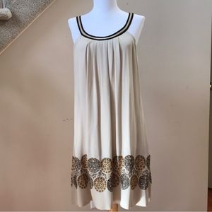 NWT BCBG Silk woven cream color summer strap dress XS